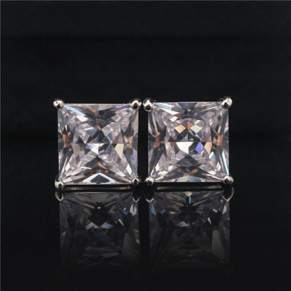 "4MM S925 Sterling Silver CZ Stud Earrings for Women/Girl, US19251024